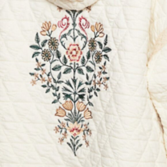 125. Long Sleeve Jacket top in quilting with embroidery point crochet pockets - Picture 6 of 6